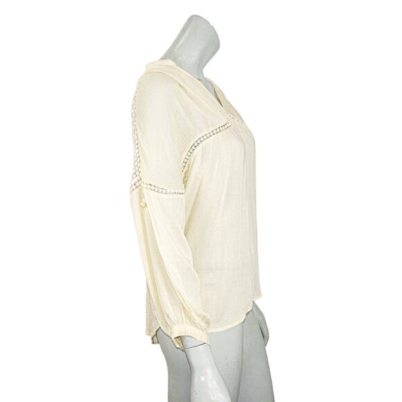 Magali Pascal Lace Trim Blouse in cream beige Size XS - Picture 4 of 9